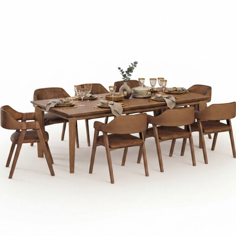 JUEGO DE COMEDOR MESA Y 8 SILLAS EN MADERA MACIZA JUEGO DE COMEDOR MESA Y 8 SILLAS EN MADERA MACIZA
