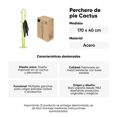 Perchero de pie Cactus Arizona verde Sc