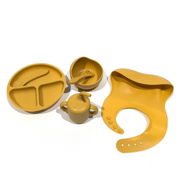 Set alimentacion silicona HUANGER mostaza