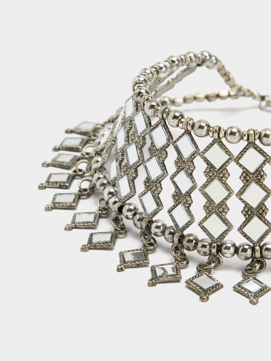 Choker De Rombos Espejo plateado