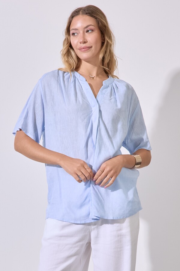 Blusa Lino CELESTE