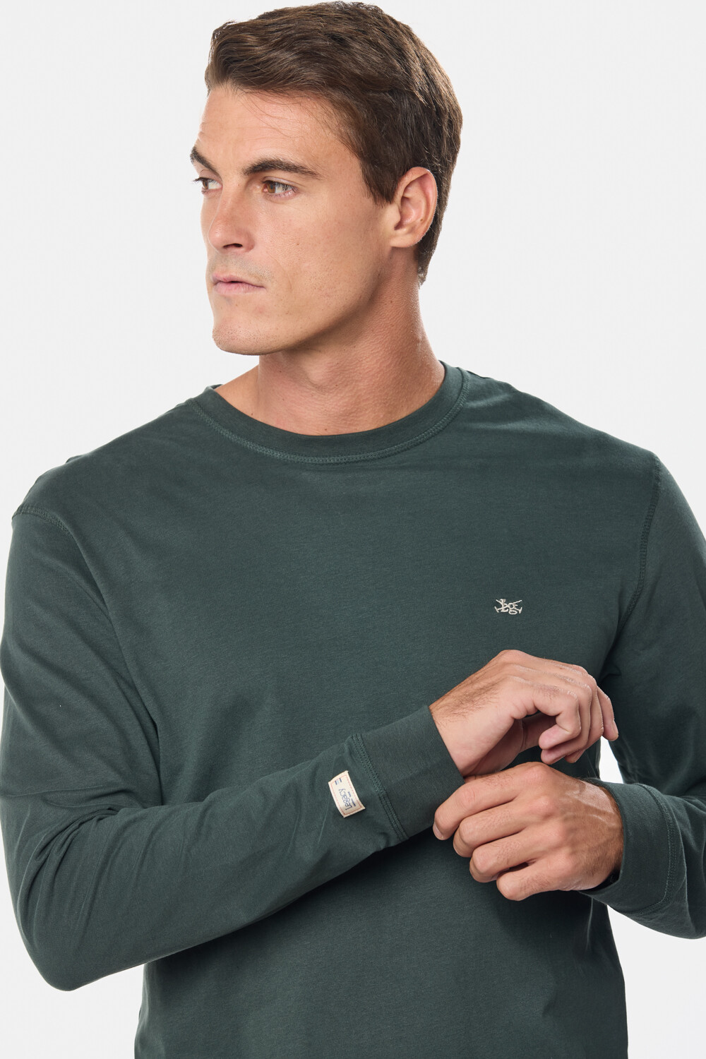 REMERA LISA DE ALGODÓN Verde Oscuro