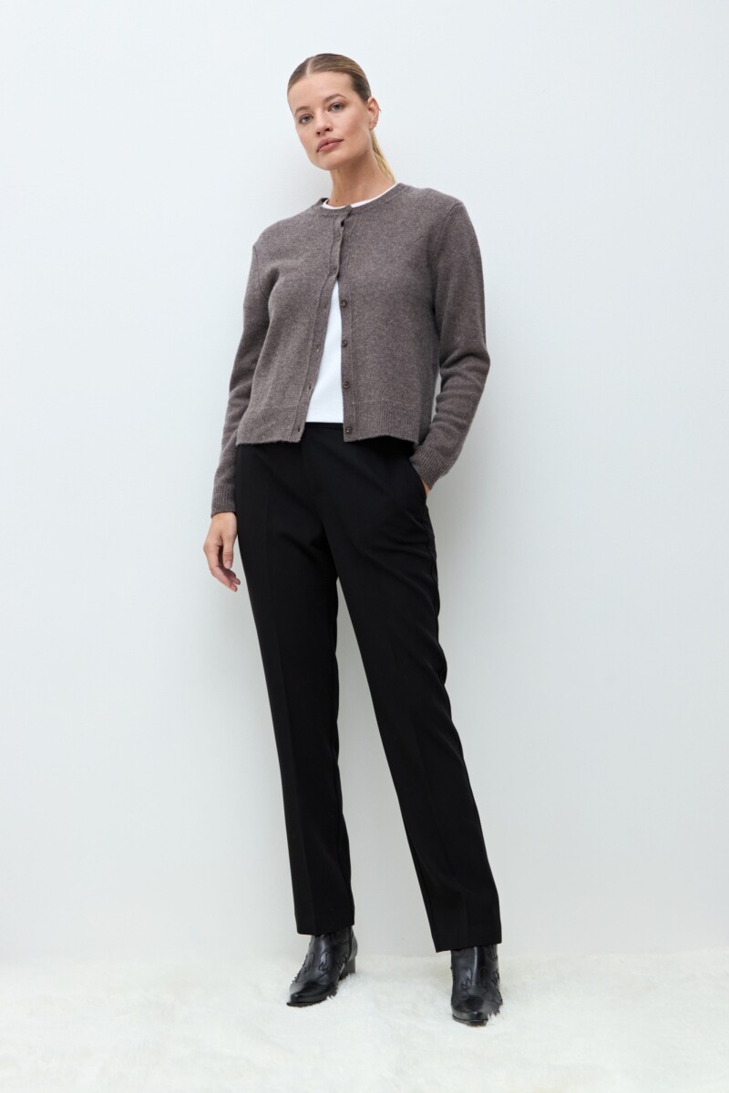 Cardigan Capri de cashmere chocolate melange