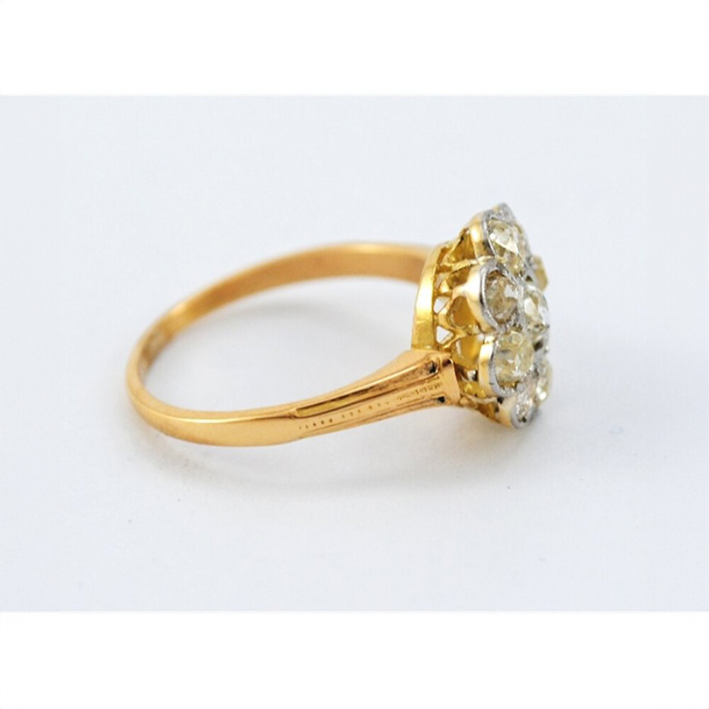 Anillo Antiguo Oro 18K Con Brillantes Anillo Antiguo Oro 18K Con Brillantes