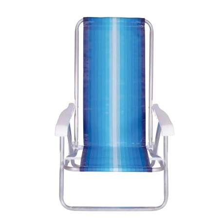 Reposera Silla Reclinable De Playa 4 Posiciones Aluminio Azul/celeste