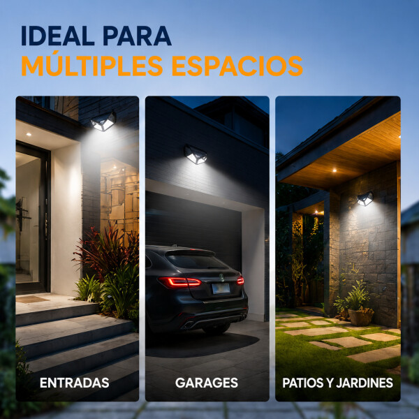 Foco Exterior Solar Sensor Movimiento Bateria 100 Leds Foco Exterior Solar Sensor Movimiento Bateria 100 Leds