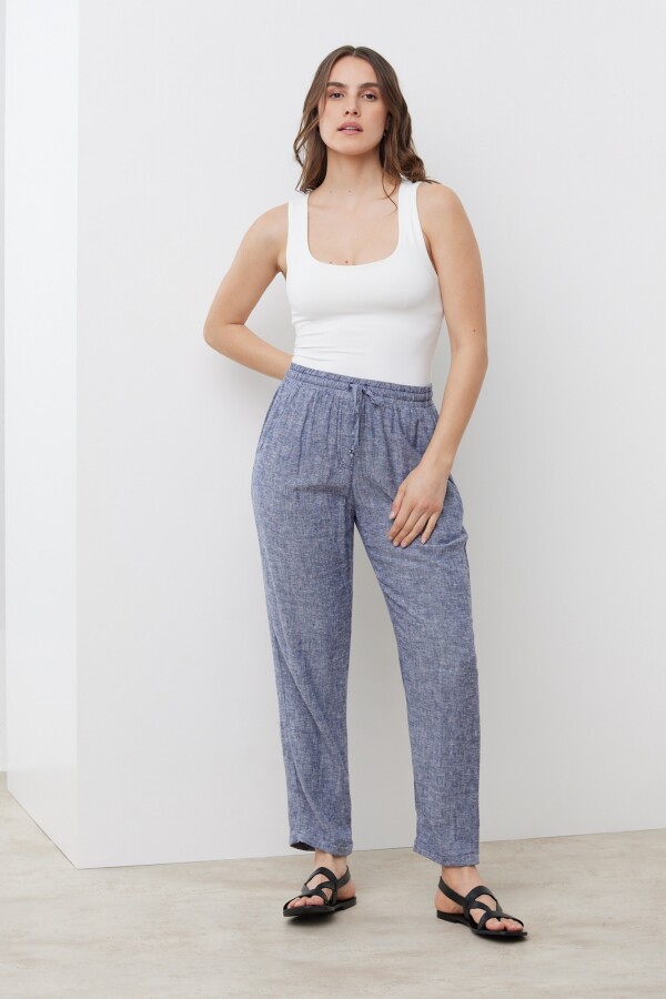 Pantalon Lino Lazo AZUL