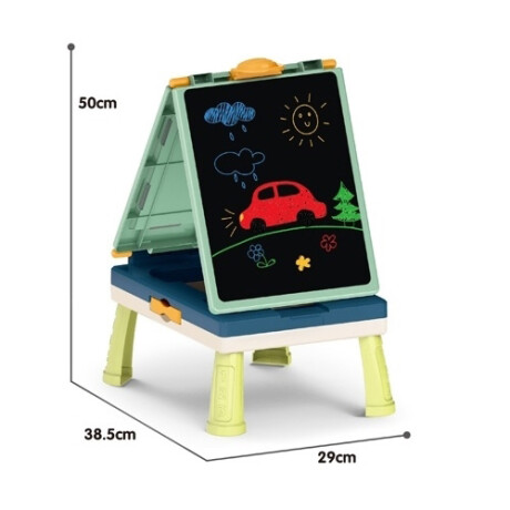 Pizarra doble con mesa 31 pcs Verde y Azul
