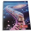 CUADERNO PAPIROS CON ESPIRAL DE 96 HOJAS TAPA TREN FLORES