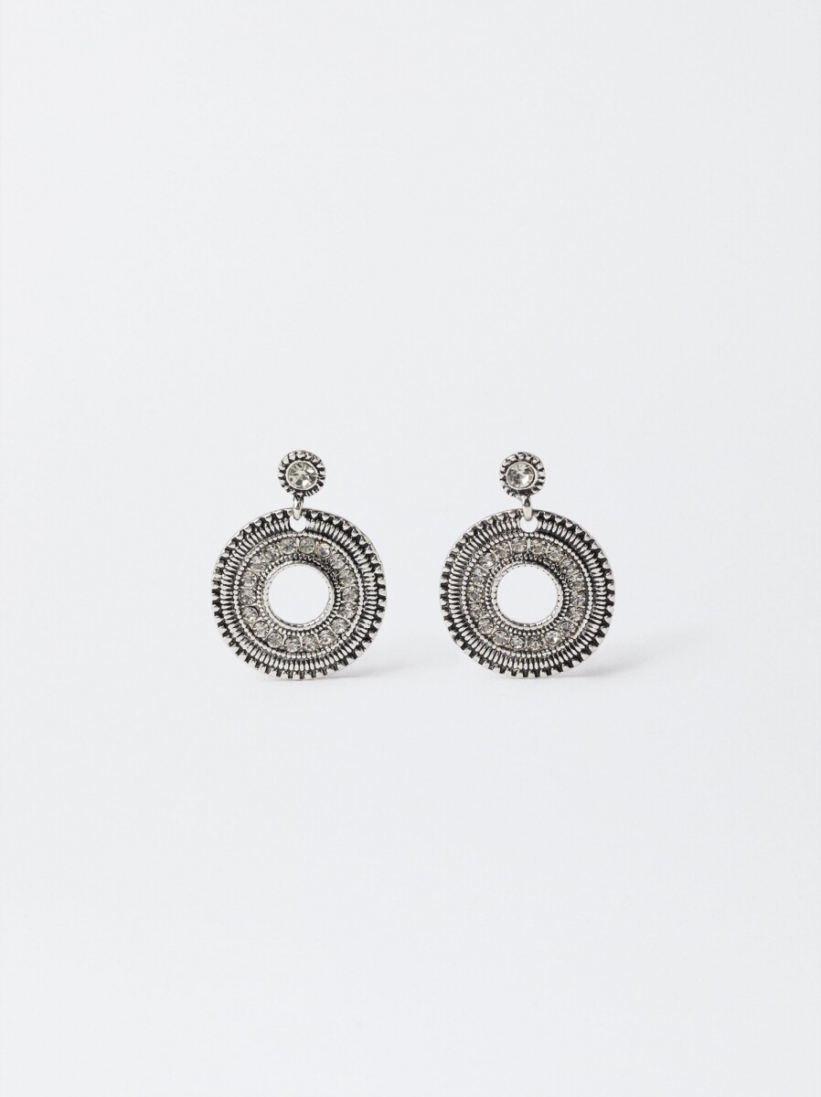 Pendientes Medianos Brillantes - plateado 