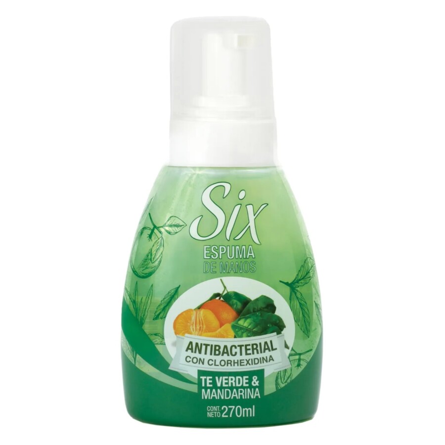 Espuma de manos Té Verde y Mandarina 270 ml – Six Espuma de manos Té Verde y Mandarina 270 ml – Six