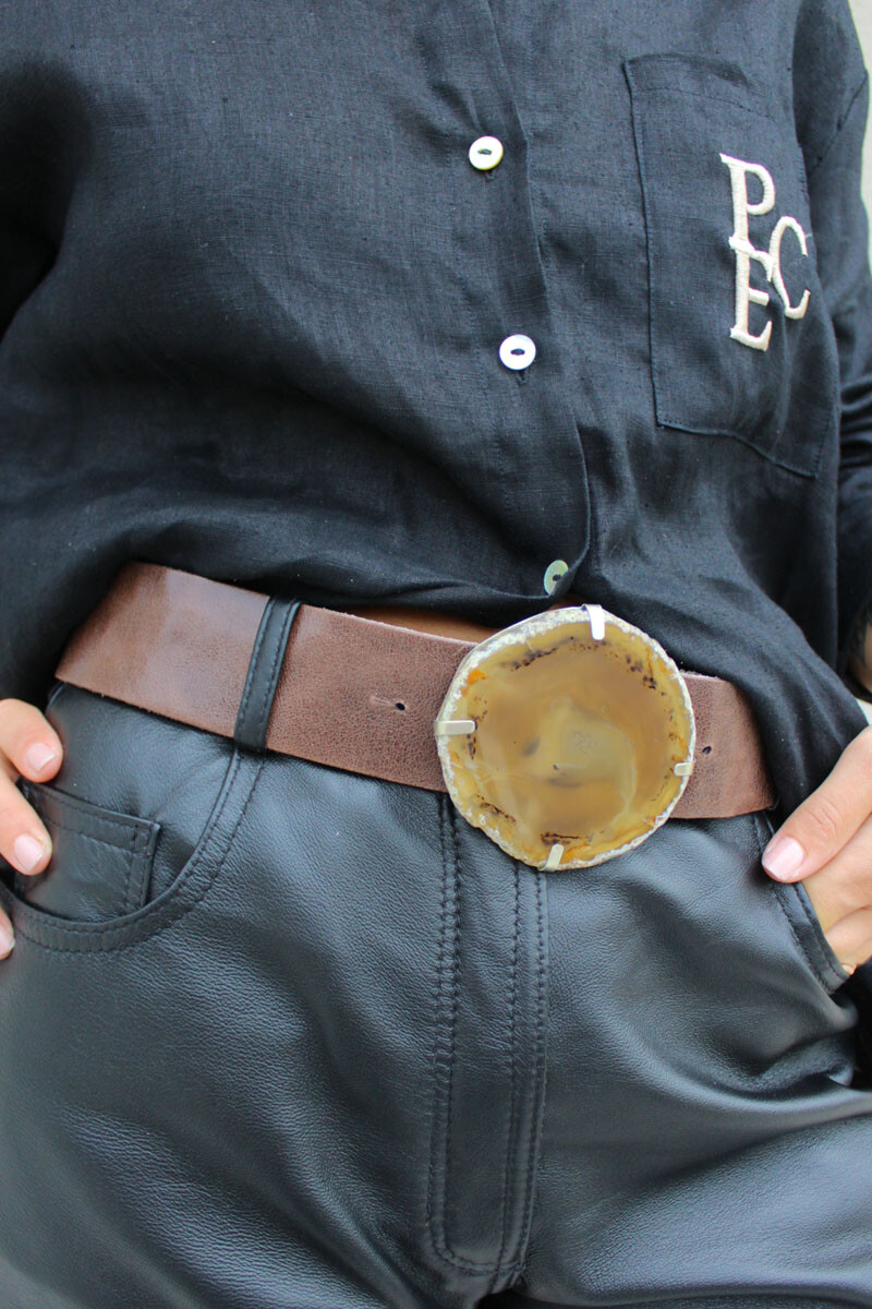 Cinto piedra reversible Crocco taupe