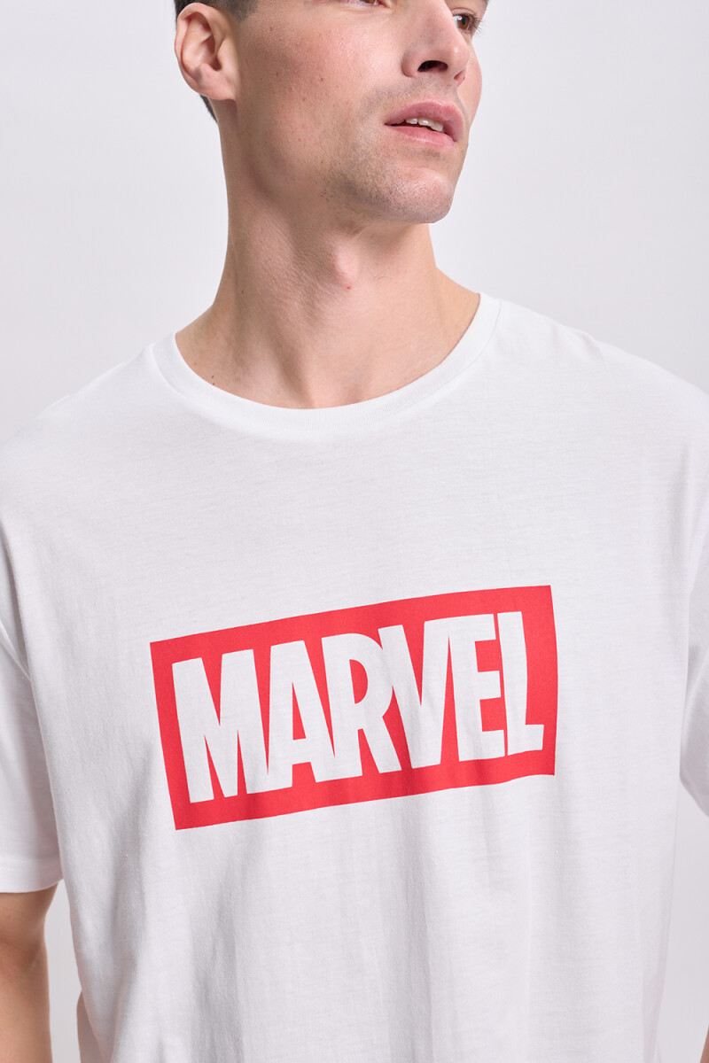 Remera manga corta estampa Blanca
