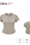Remera Medio Cierre Oreiro Beige