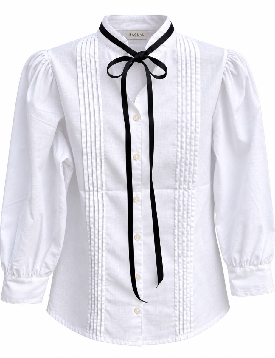 Blusa Broderie Con Lazo - Negro 