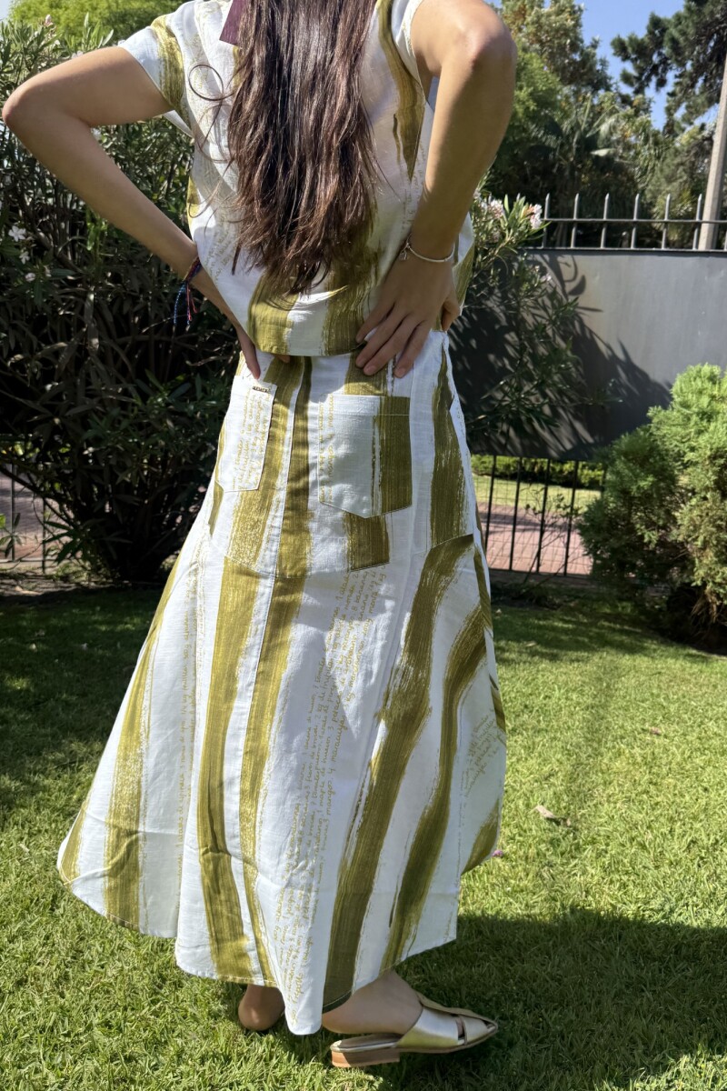 FALDA POMELA PRINT Rayas Pistac