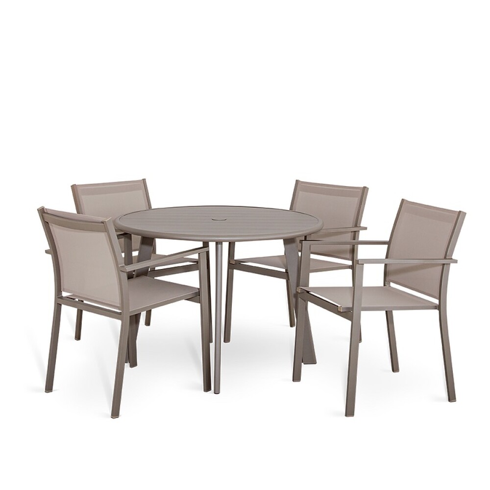 SILLA JARDÍN EXCLUSIVA ALUMINIO Y TELA PHIFER COFFEE / KHAKI