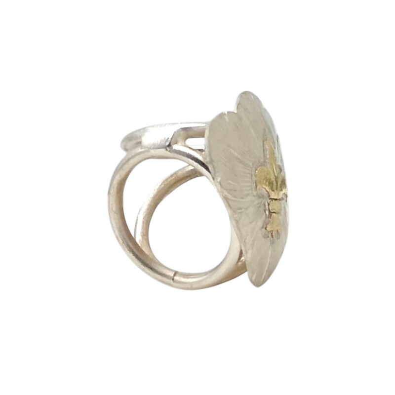 Pasa pañuelo Flor de liz-Plata y Oro -Sin piedra-PP2003 sinpiedra