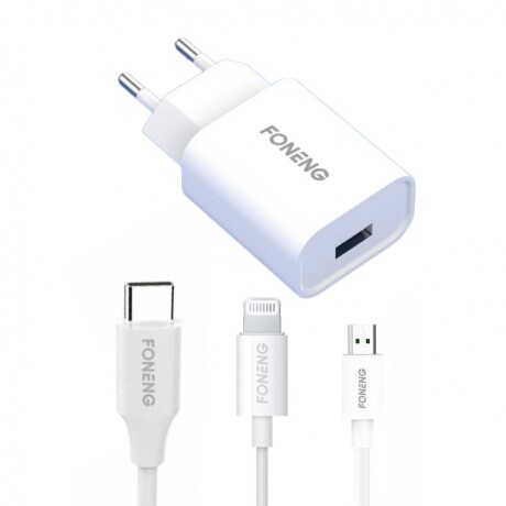 Cargador Foneng EU43 para Iphone 2.1A BLANCO