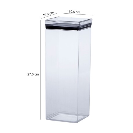 Frasco Pote Hermético Cuadrado y Apilable Lumini 2.2Lts Transparente