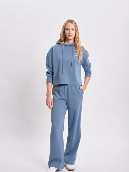 Pantalón deportivo efecto lavado Azul