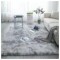 Alfombra Tapete Shaggy Peluda 100 X 150cm Pelo Alto Gris Claro