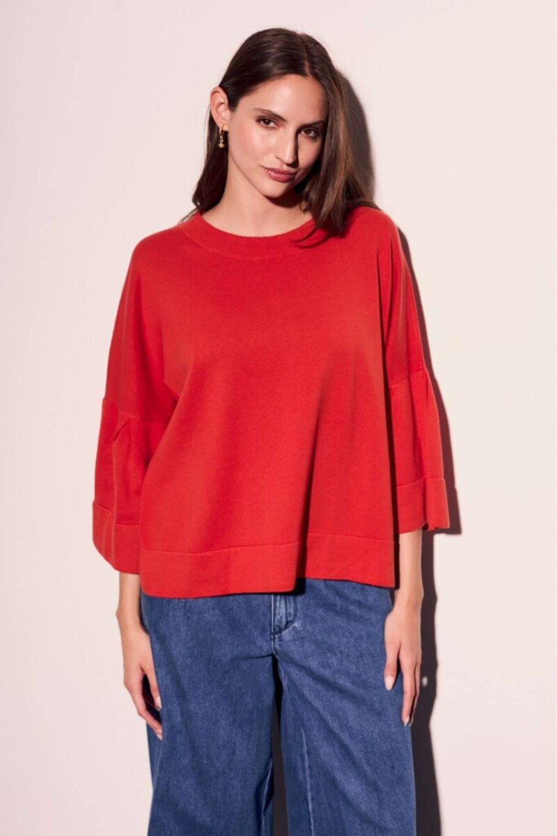 Sweater Manga Volados - Rojo 