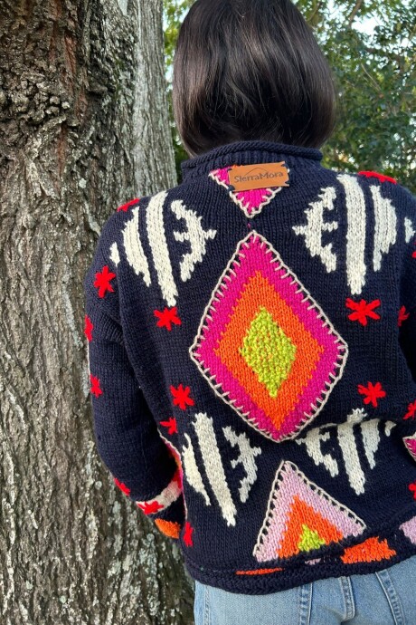 Sweater Gitano Lana Base Azul Marino