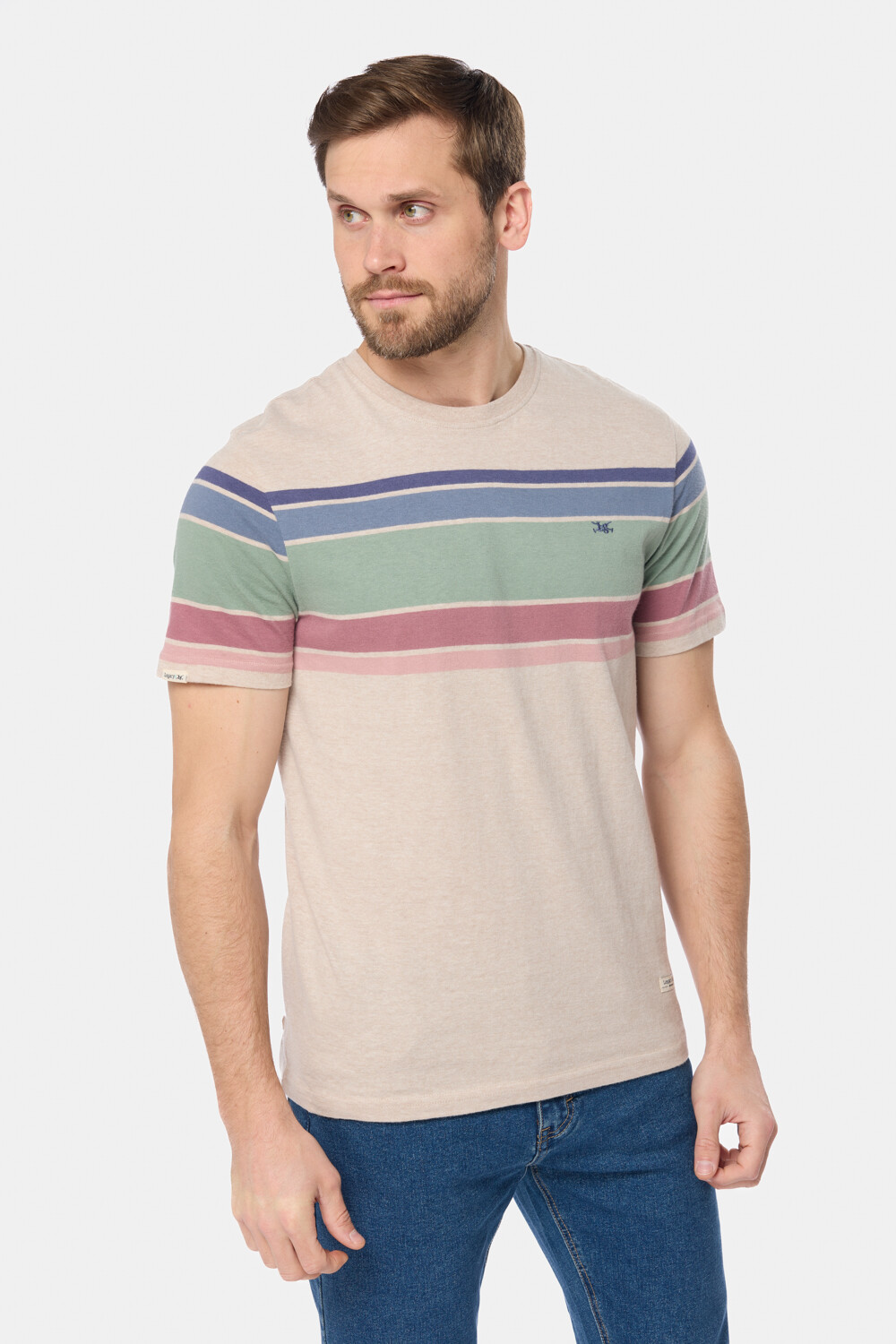 REMERA RAYADA Beige