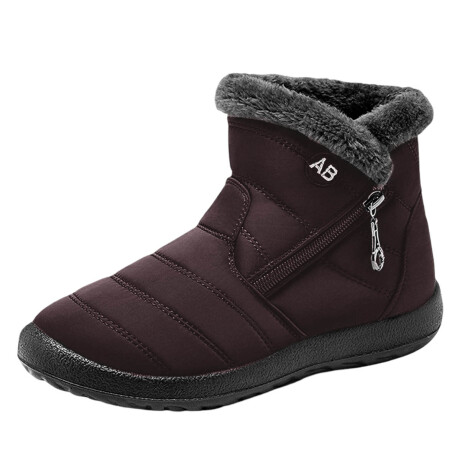Bota De Abrigo Mujer Corderito Impermeable C/cierre Marron