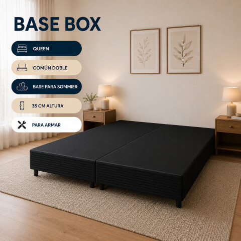 BASE BOX QUEEN Común Doble para Sommier - 158 x 198 x 35 cm BASE BOX QUEEN Común Doble para Sommier - 158 x 198 x 35 cm