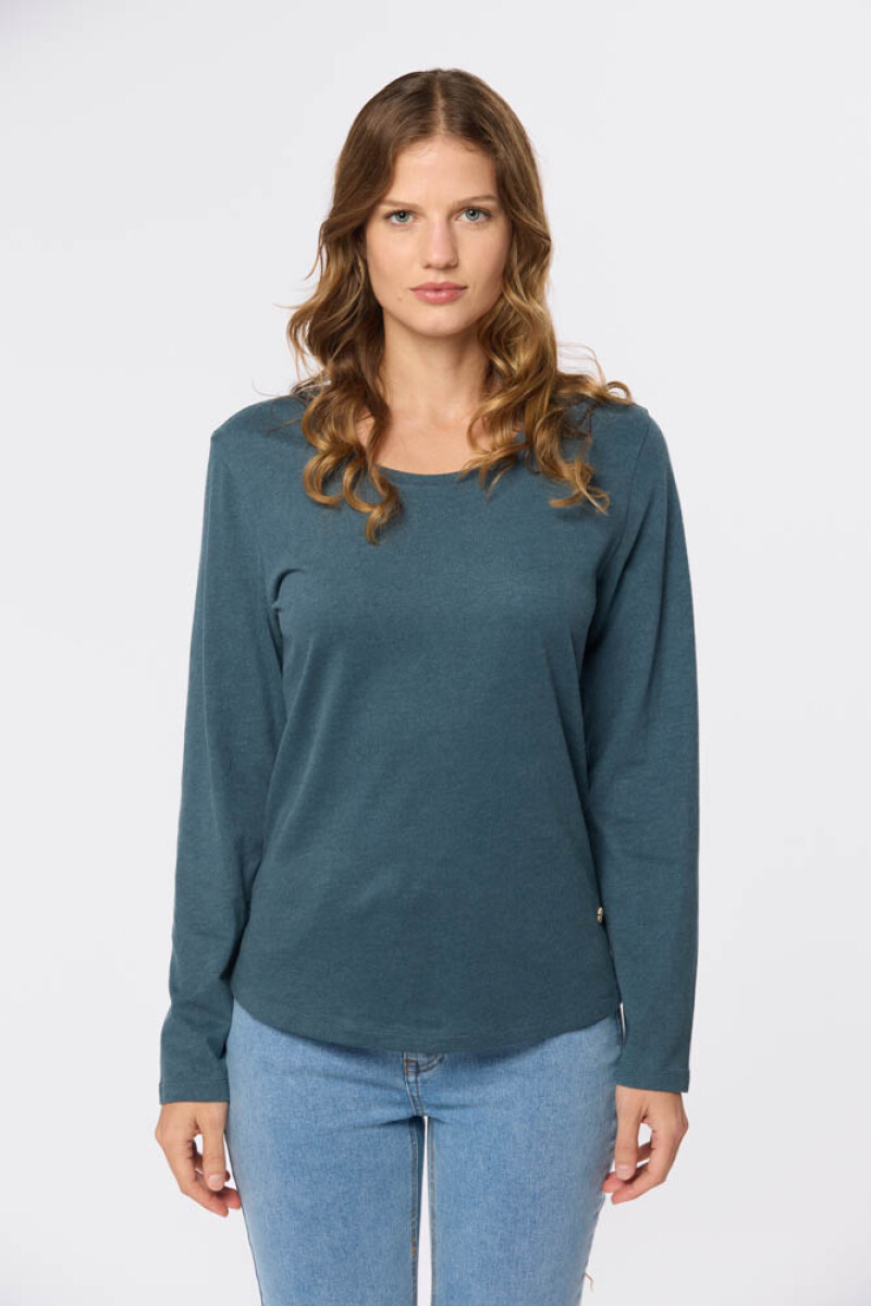 REMERA LISA MANGA LARGA - Petroleo 