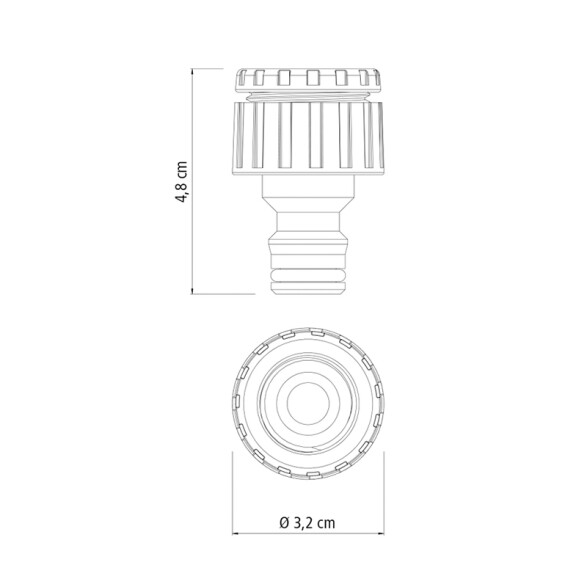 Pote x 75 adaptadores de rosca 1/2" y 3/4" p/ manguera de 1/2" TN1652