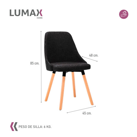 Silla de comedor Lumax modelo Harvey en tela Gris