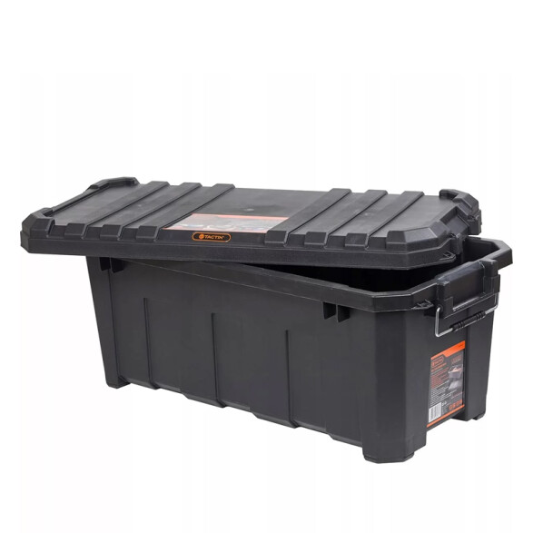 Caja plástica reforzada negra con tapa 60 lts TT0378