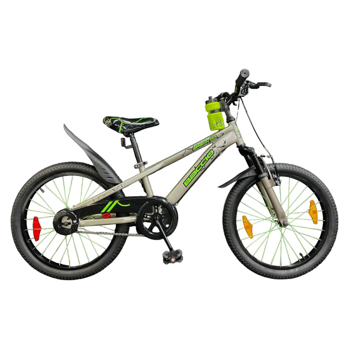 Bicicleta Baccio Bambino Dlx Rodado 20 - GRIS VERDE 