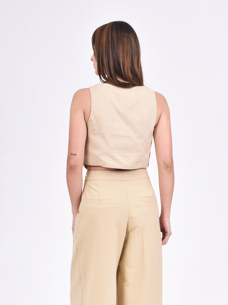 CHALECO CLEO BEIGE OSCURO