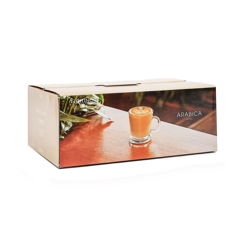 Set x 6 tazas con asa TRANSPARENTE