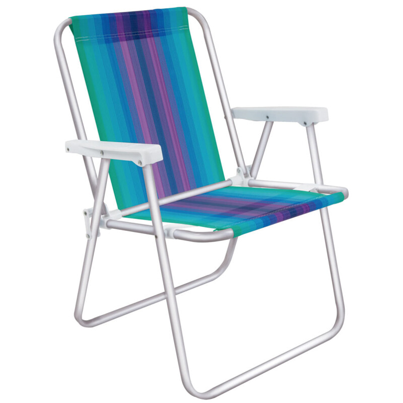 Silla Alta Aluminio Clásica A Rayas VIOLETA