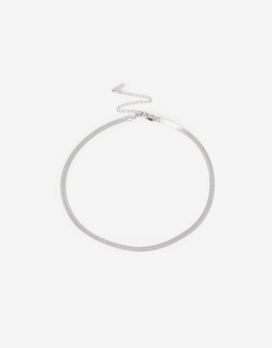 Collar Corto De Acero - Plateado 