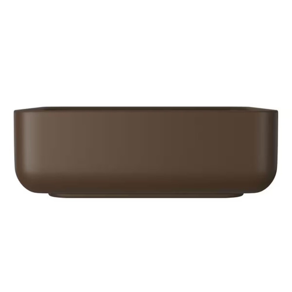 Bacha de apoyo cuadrada 40 cm c/mesa marrón mate Deca Bacha De Apoyo Cuadrada 40 Cm C/mesa Marrón Mate Deca