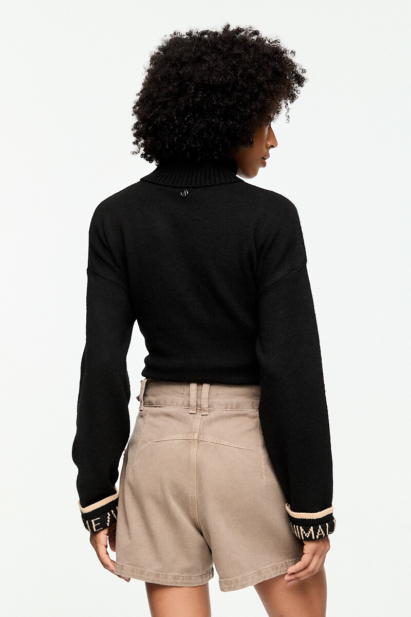 SHORT DENIM TRAPECIO Marron