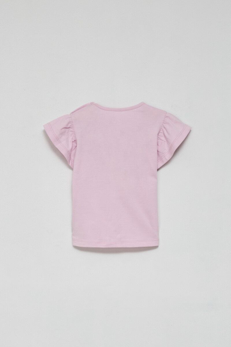 Remera Manga Corta Volados Lila