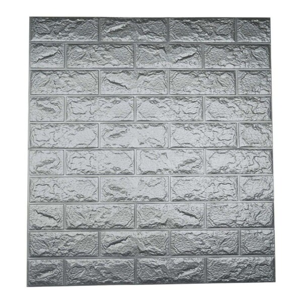 Revestimiento Pared Adhesivo Facil Colocacion Piedra X60 Un Color Variante Plateado