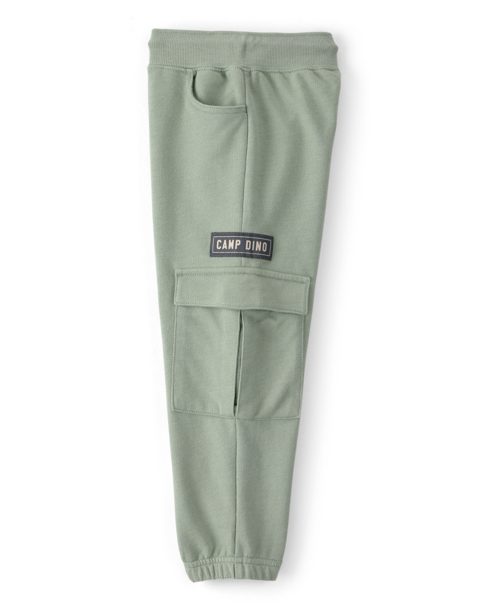 Pantalón cargo deportivo de algodón, verde, estampa camp dino Sin color