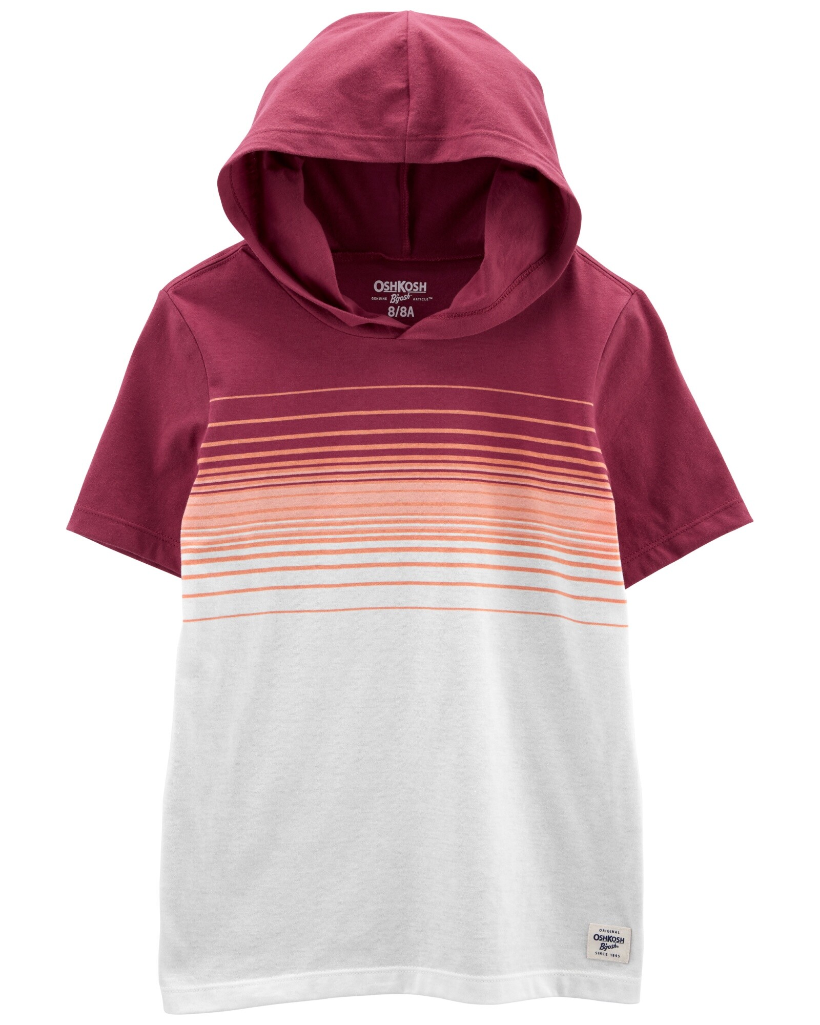 Remera de algodón con capucha y diseño a rayas Sin color