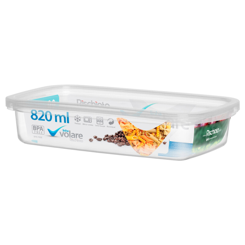 Pote hermético rectangular 820 ml TRANSPARENTE
