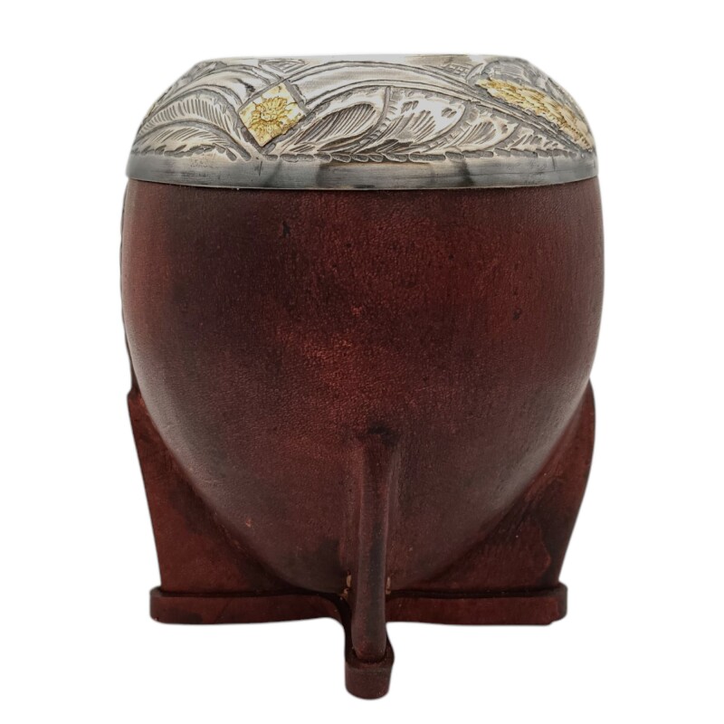 Mate torpedo Escudo Nacional linea Bresciani - Plata y oro - MTTO39 Marrónuniforme