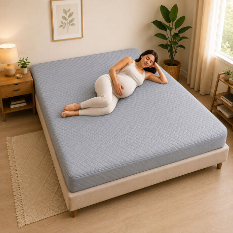 Protector Cubre Colchón Pillow Impermeable 180x200cm Gris