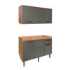 Bajo Mesada + Mueble Aéreo De Cocina + Pileta Premium ® Color Gris Grafito Bajo Mesada + Mueble Aéreo De Cocina + Pileta Premium ® Color Gris Grafito
